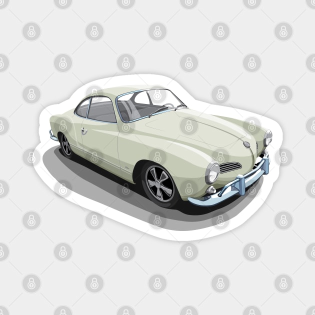 karmann ghia in beige Magnet by candcretro