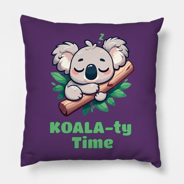 Cute little Koala Bear Catching Quality Time Sleeping Pillow by MunMun