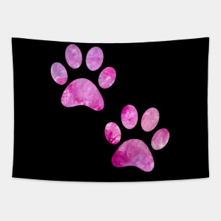 watercolor dogs paw, watercolor dog paw blue, watercolor puppy paw Tapestry