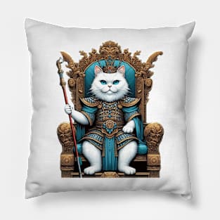 the king of white cats Pillow
