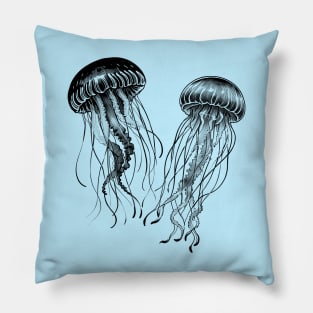 Black-White Jellyfish Pillow