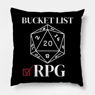 Bucket List Rpg Fantasy Tabletop Enjoy Rolling D20 Gamer Pillow