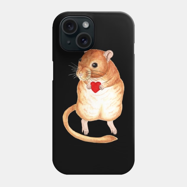 Gerbil with Heart Phone Case by WolfySilver