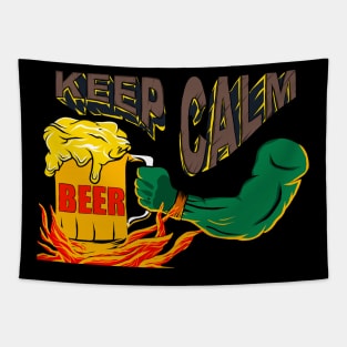 keep calm and hot beer Tapestry