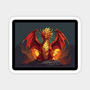 Dragon on fire Magnet