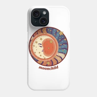 Moon Child - Retro Moon and Stars Phone Case