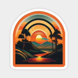 Retro sunset nature Magnet