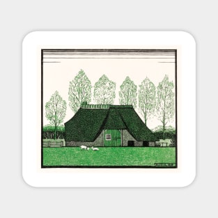 Farmhouse with thatched roof (1919) by Julie de Graag (1877-1924) Magnet