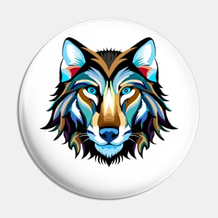 Brown wolf Pin