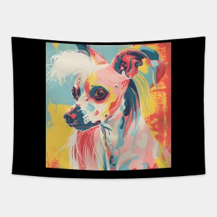 70s Chinese Shar-Pei Vibes: Pastel Pup Parade Tapestry