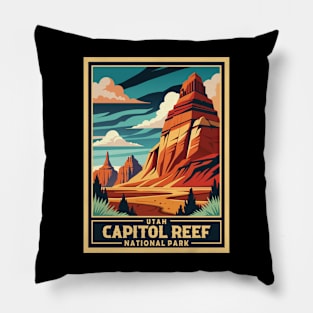 Retro Capitol Reef National Park Pillow