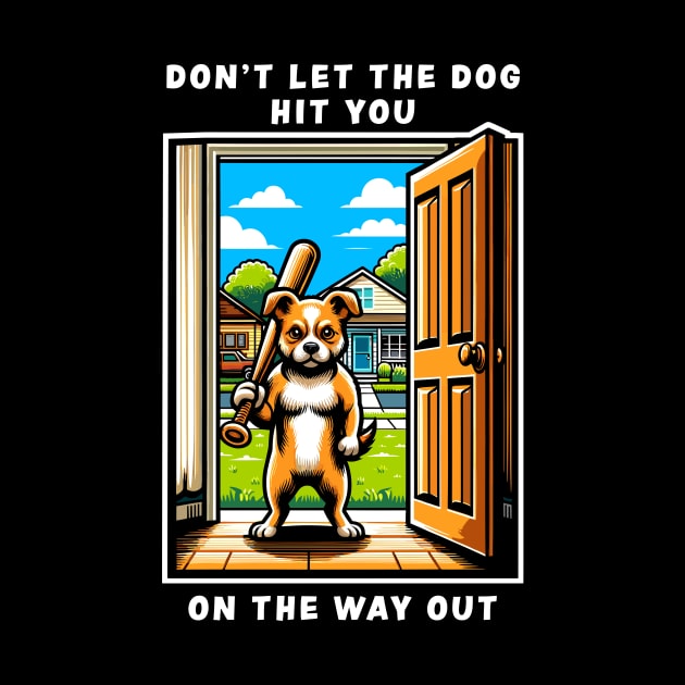 Funny Dog T-Shirt, Don't Let The Dog Out Graphic Tee, Baseball Bat Canine Humor, Pet Owner Gift, Cool Pup Apparel by Cat In Orbit ®