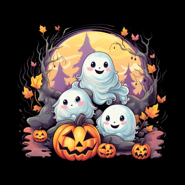 Chubby ghosts kids Halloween by ReAnnaMation