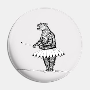 Bear on a tightrope Pin