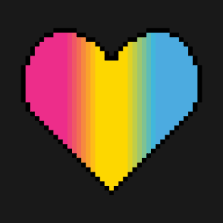 Inclusive Pansexual Flag pride pixel heart T-Shirt