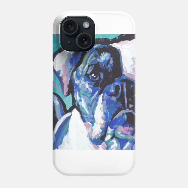 American Bulldog bright Colorful Pop Dog Art Phone Case by bentnotbroken11