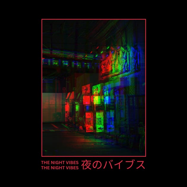 The Night Vibes Japanese Aesthetic Design by Ampzy