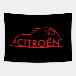 Citroen 2CV deux chevaux Red Tapestry