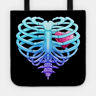 Anatomical Rib Cage with Heart Valentine Goth Tote