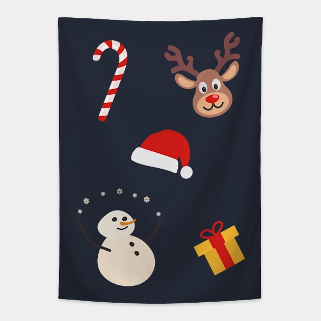 Xmas Decorations | Gift Ideas | Christmas Party Tapestry by Fluffy-Vectors