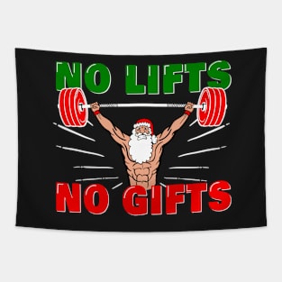 Weightlifter Santa Christmas No Lift No Gift! Tapestry