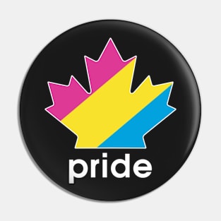 Pansexual Pride Maple Leaf - White font Pin