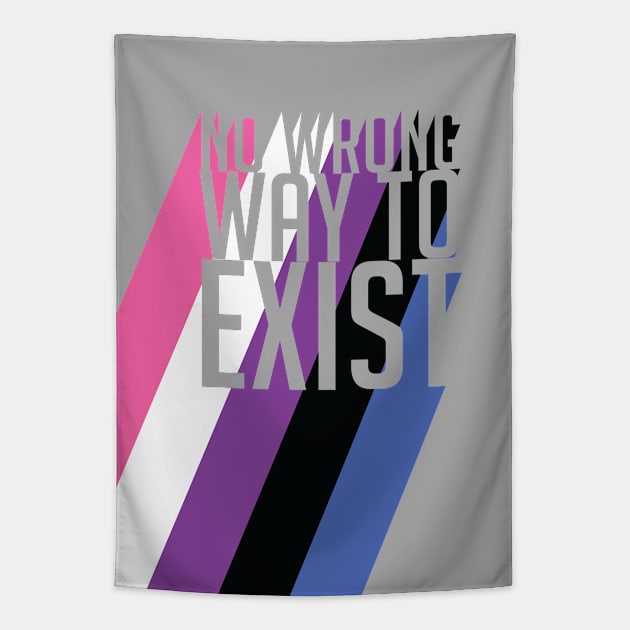 Genderfluid Pride No Wrong Way to Exist Tapestry by Perpetual Brunch