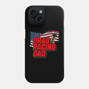 Drag Racing Dad American Flag Drag Racing Tree USA Phone Case