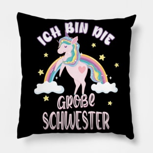 Ich bin die große Schwester Einorn Pillow