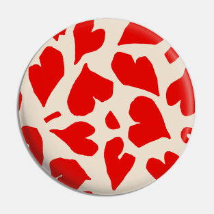 Red Matisse Hearts Pin