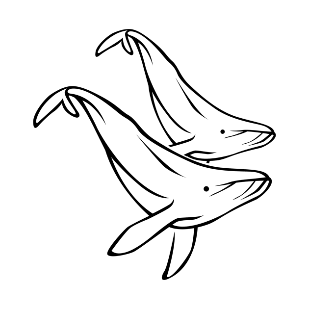 Whale, Humpback, minimal, art by Strohalm