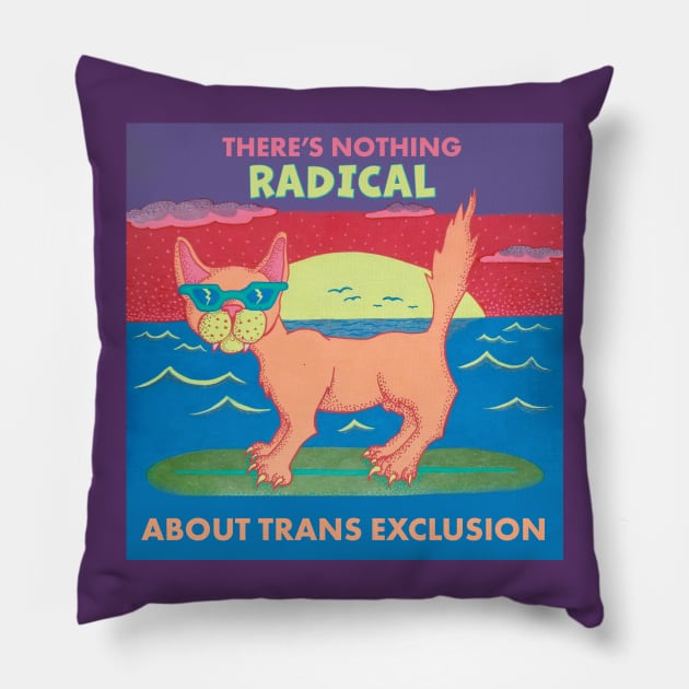 Radical Trans Inclusive Cat Pillow by AlisonDennis