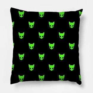 Aliencat black background flat style Pillow