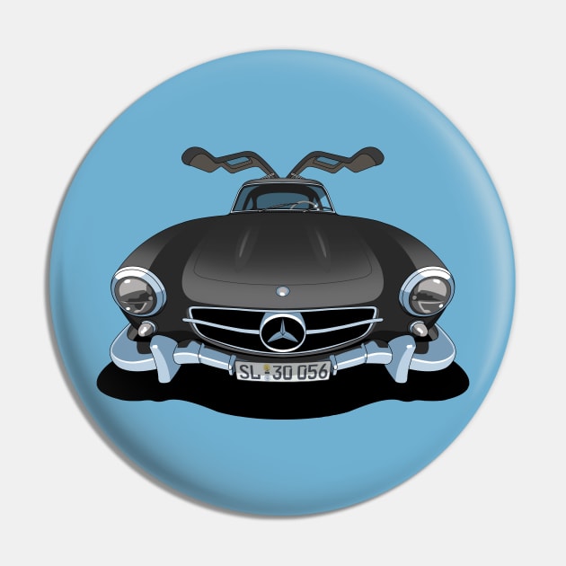 Mercedes Benz 300SL Gullwing in black Pin by candcretro