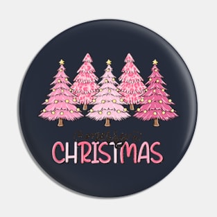 Merry Christmas pink Christmas Pin