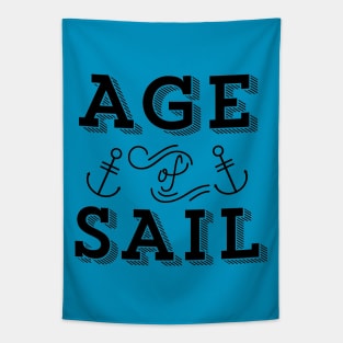 Age of Sail Vintage Nautical Sailing Text Tapestry