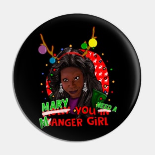 Molly / Mary You in Danger Girl, Whoopi Goldberg Christmas Jumper Sweater Pin