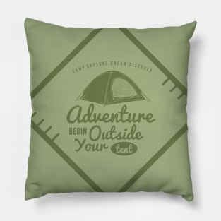 Motivation Quotes - Camp explore dream discover Pillow