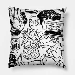 Doodle B/W Pillow