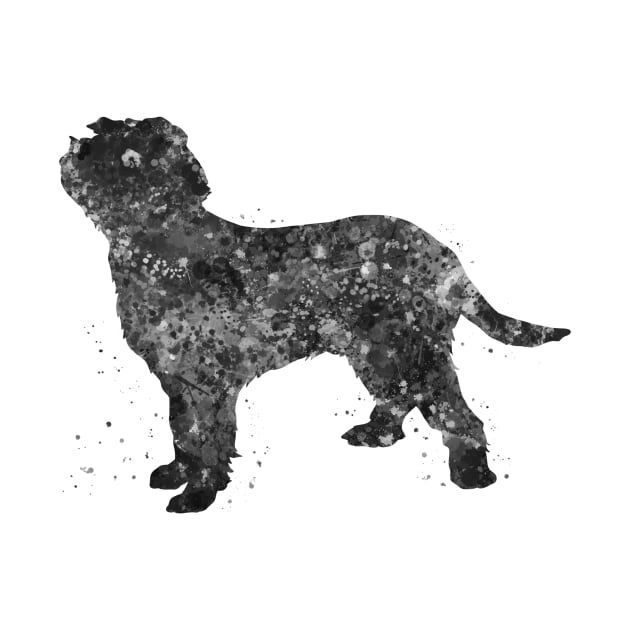 italian spinone dog black and white by Yahya Art