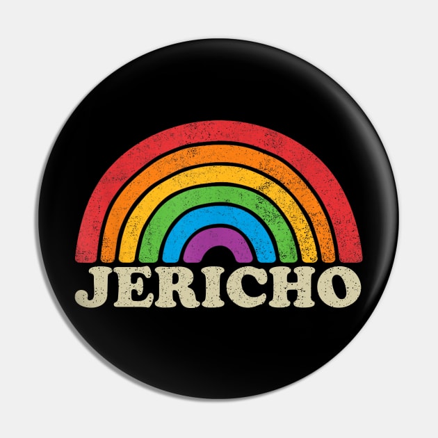 Jericho - Retro Rainbow Flag Vintage-Style Pin by ermtahiyao	