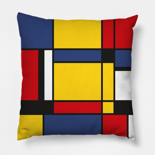 Downtown, Tribute to Mondrian Pillow by Jirka Svetlik