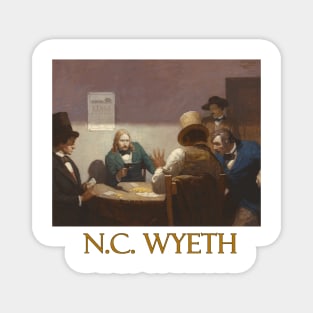 Wild Bill Hickok at Cards by N.C. Wyeth Magnet