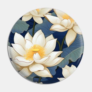 Serenity Blooms: Timeless Lotus Flower Pattern Pin