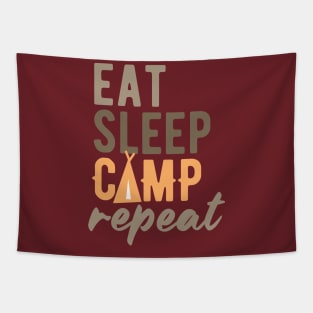 Eat sleep camp repeat Tapestry