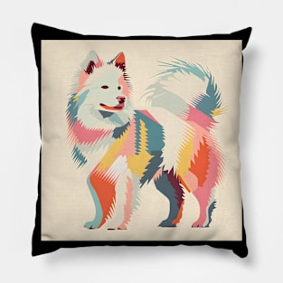 70s Eskimo Dog Vibes: Pastel Pup Parade Pillow