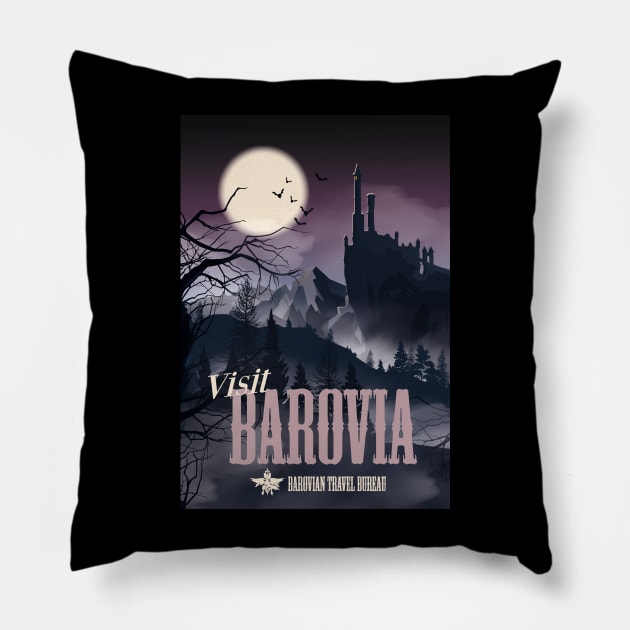 VISIT BAROVIA FULL ART Pillow by Aftalnoran