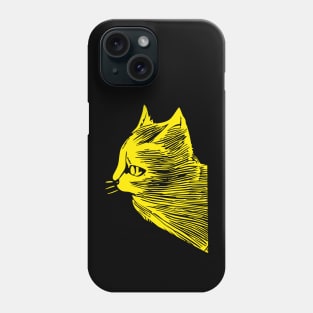 Cat sketch yellow print Phone Case