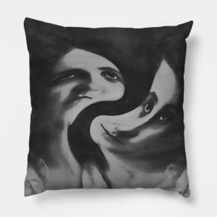 Dystopian reality woman in trance Pillow