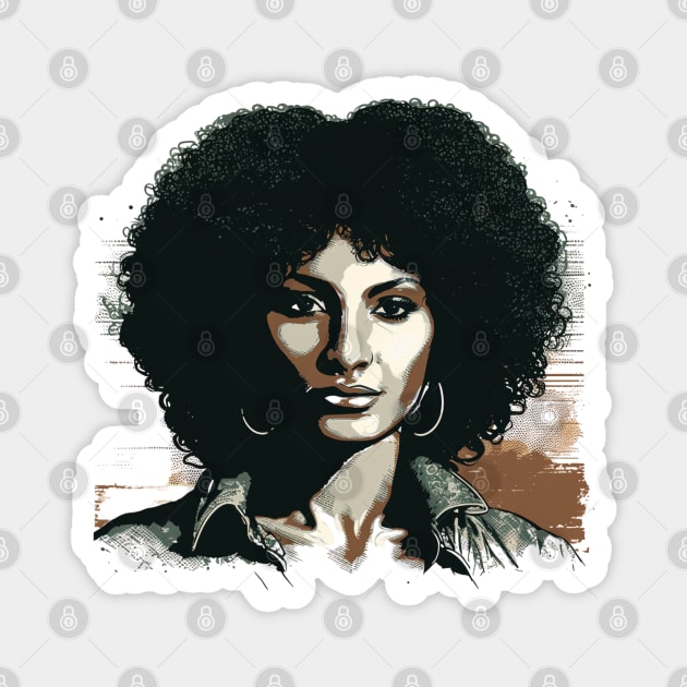 Pam Grier, Queen of Blaxploitation Fan Artwork Magnet by SamCreations